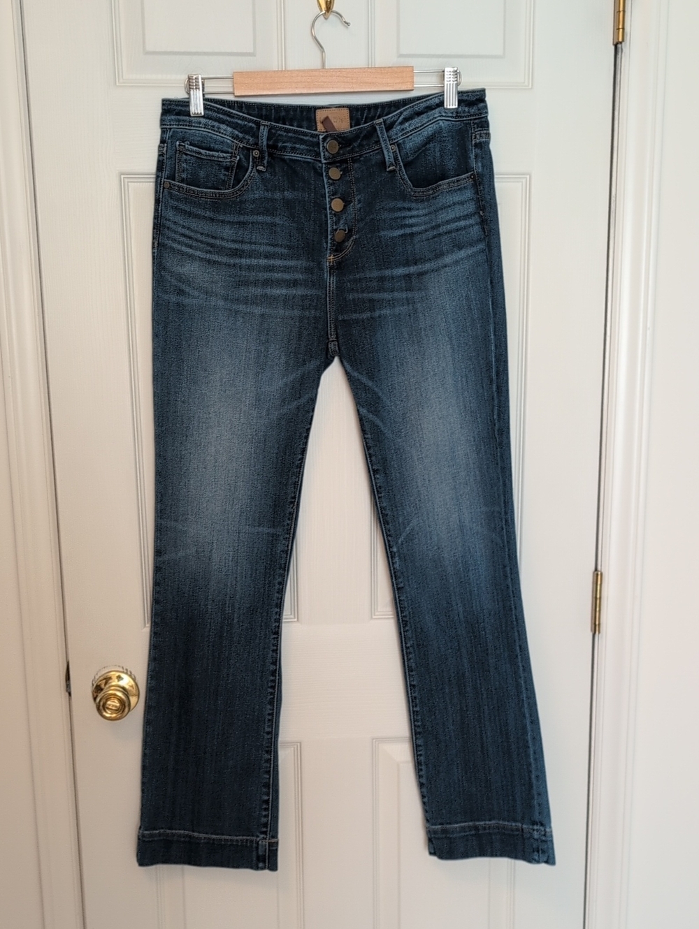 DRIFTWOOD Dark Blue Bootcut Button-Fly Jeans